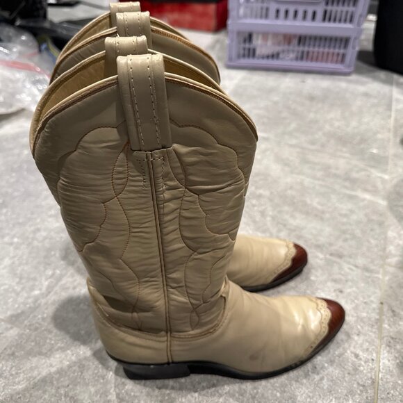 Tony Lama Vintage Women’s Leather/Snake Skin Pointed Toe Western Cowboy Boots - Picture 2 of 15